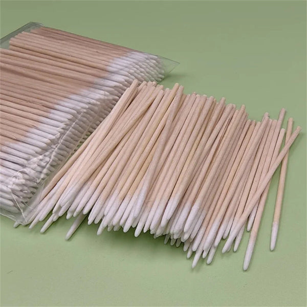 500PCS Sharp Pointed Cotton Swabs Applicator Tips Wooden Sticks Makeup Tools New
