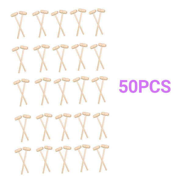 1-50X Wooden Mini Hammer Mallet Kids Flat Head Toy Carving DIY Ornaments Toy AU