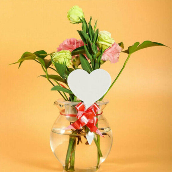 Up to 200X Heart-Shaped Plant Labels Flexible Plastic Garden Tag Nursey Seeding