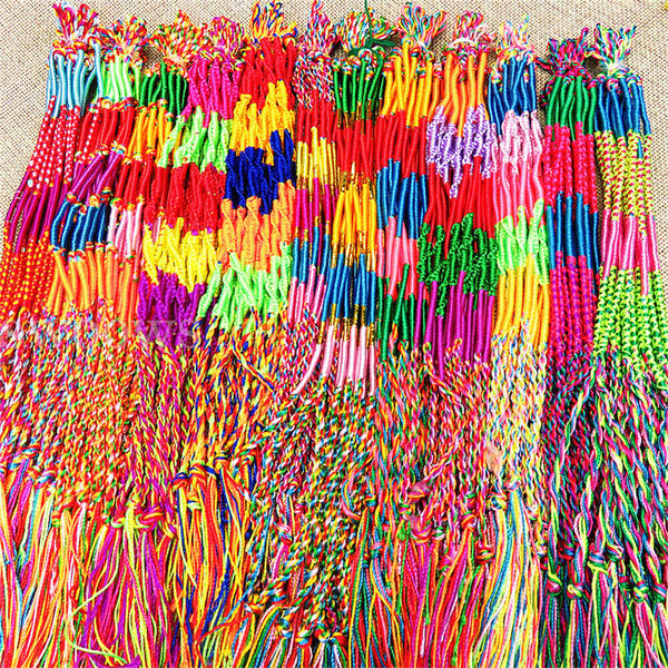 10pcs Boho Bracelets Handmade Thread Woven Friendship Cords Hippie Anklet Braid