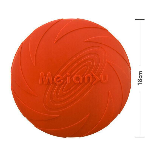 Dog Frisbee Rubber Pet Puppy Safe Exercise Fetch Outdoor Training Toy AU STOCK