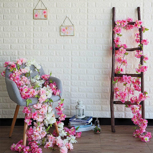 2.1M Artificial Silk Sakura Flowers Fake Vine Ivy Hanging Garland Floral Wedding