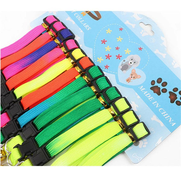 5PCS Dog Kitten Puppy Collar Adjustable Harness Pet Cat Neck Strap with Bell AU