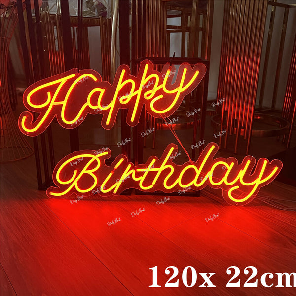 Happy Birthday RGB LED Neon Lights Sign Board Acrylic Party Wedding Event Decora