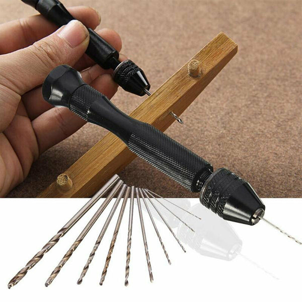 20pcs Mini Hand Drill Vise Hand Bit Twist Woodworking Set Precision Pin