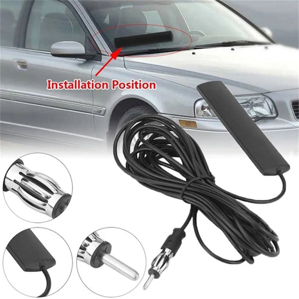 Car Radio Stereo Hidden FM AM Antenna Patch Aerial 3M For Auto SUV Vehicle Truck
