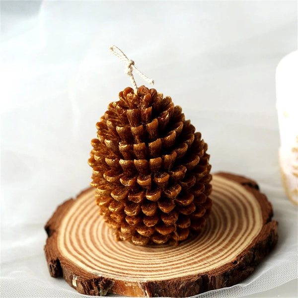 3D Christmas Pine Cone Silicone Candle Molds Beeswax Candle Making Moulds DIY AU