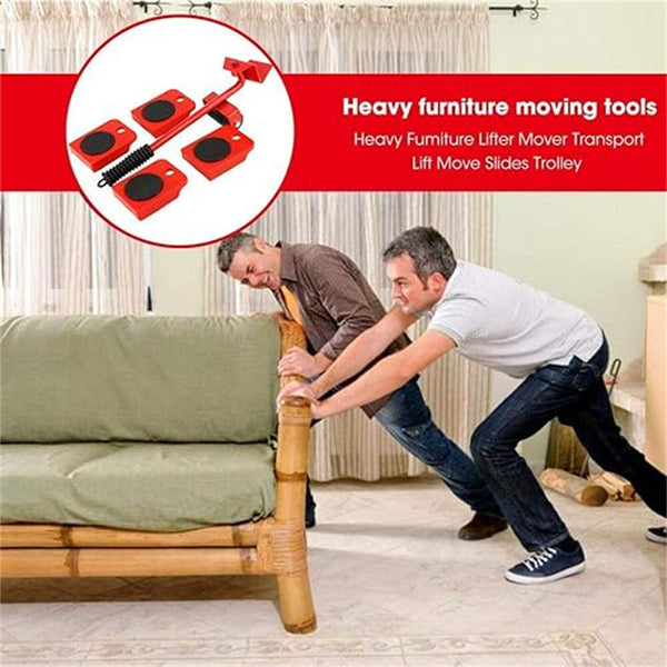 5PCS Heavy Furniture Moving Lifter Roller Move Tool Set Wheel Mover Sliders Kit