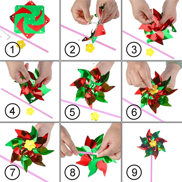 Plastic Windmill Pinwheel Wind Spinner Kids Toy Lawn Garden Party Decor