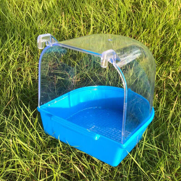 Bird Water Bath Tub For Pet Cage Hanging Bowl Parrot Birdbath Pet Cleaning AU
