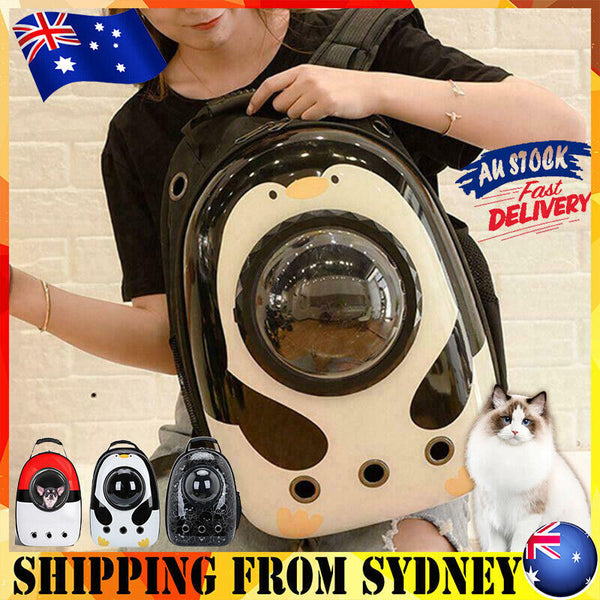 Cat Dog Breathable Pet Carrier Bag Outdoor Travel Transparent Space Backpack AU