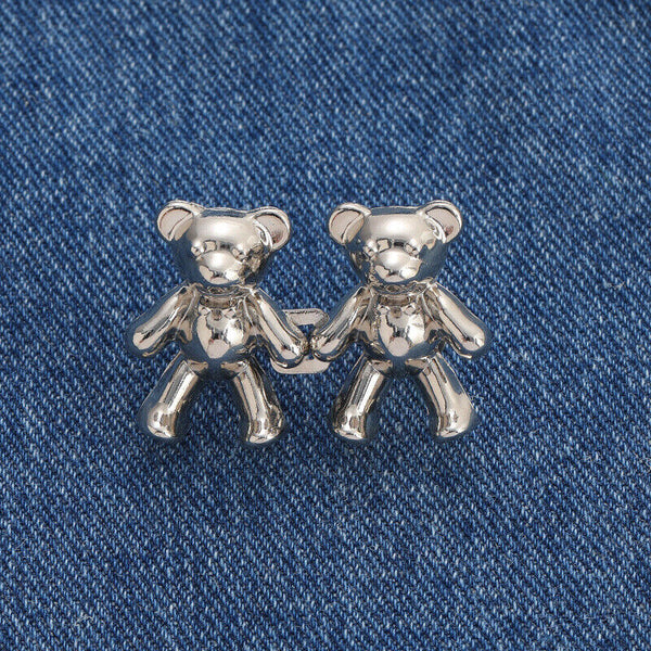 2X Bear Jean Button Pins Adjustable Waist Buckle for Pants No Sewing Required AU