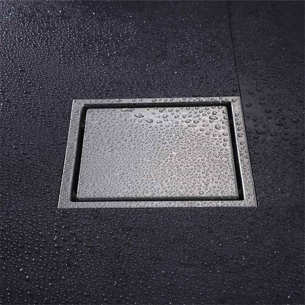 Tile Insert Smart Floor Grate Waste Drain Silver Shower Bathroom 100mm