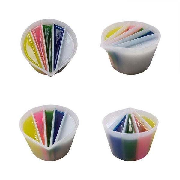 Split Cup Silicone Pouring Tool for Acrylic Paint Epoxy Resin DIY Art Craft Kit.