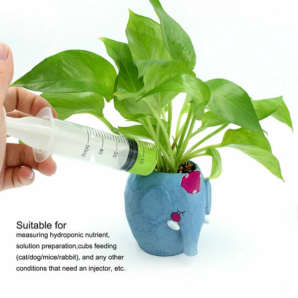 2X 100ml Reusable Plastic Syringe Big Large Hydroponics Nutrient Measuring Slip