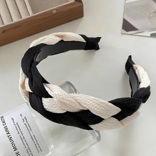Women Headband Twist Hairband Bow Knot Cross Tie Wide Headwear Hair Band Hoop