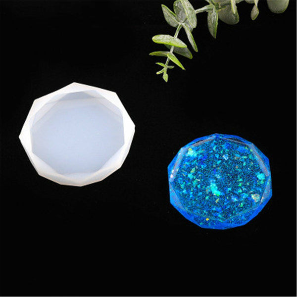 2x Coaster Resin Casting Heart Mold Silicone Agate Making DIY Mould Tool Craft