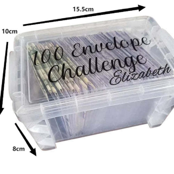 100 Envelope Challenge Box Set Savings Challenges Budget Box with Cash Envelopes
