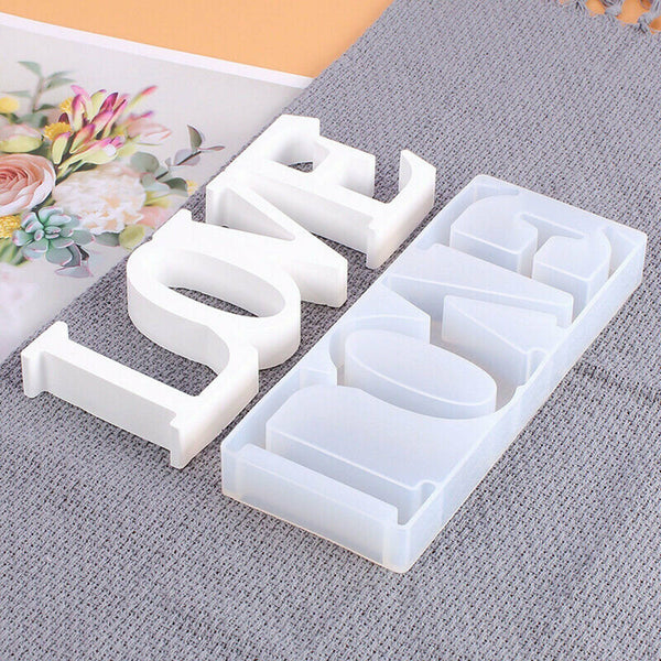 2pcs LOVE Sign Resin Casting Mold Silicone Jewelry Making Epoxy Mould Craft Tool