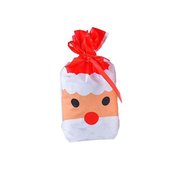 10PCS Plastic Candy Bags Christmas Elk Candy Sweet Treat Bags Biscuit 15*23.5CM