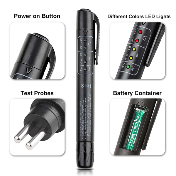 Brake Oil Fluid Tester LED Moisture Liquid Tool Car Vehicle Test Indicator Pen-