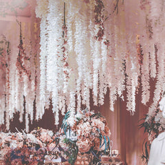 10-50X 2M Artificial Wisteria Flower String Vine Garland Ceiling Flowers Wedding