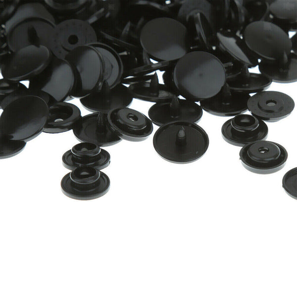 100 Set Size 20 T5 Black Plastic Resin Press Studs Snap Fasteners Poppers AU