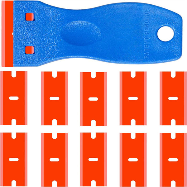 2X Sticker Scraper + 100 Plastic Razor Blade Good Grip Vinyl Wrap Remove Tool AU