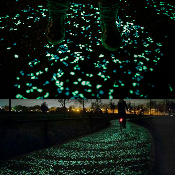 100Pcs Pebbles Stone Glow in the Dark Rock Fish Tank Stones Garden Road Decor AU