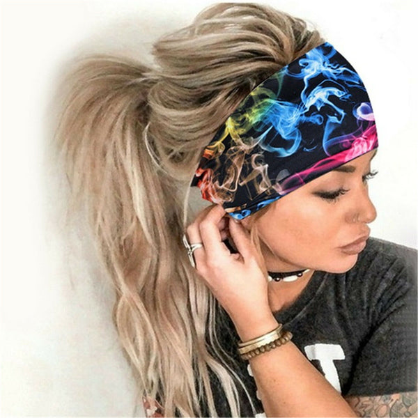 Women Ladies Sports Yoga Gym Stretch Wide Headband Hair Band Running Head Wrap