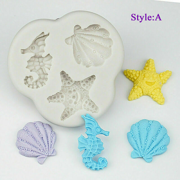 Sea Beach Nautical Animals Mermaid Silicone Fondant & Chocolate Mould Mold