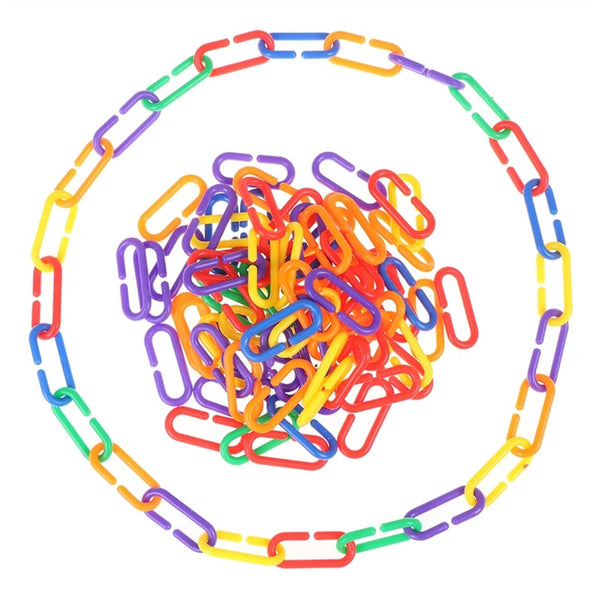 100pcs Plastic C-clips Hooks Chain C-links Sugar Glider Rat Parrot Bird Toy AUS