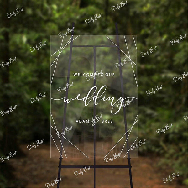 50x70cm Rectangle Acrylic Board Wedding Welcome Sign Circle Baby Shower Engageme