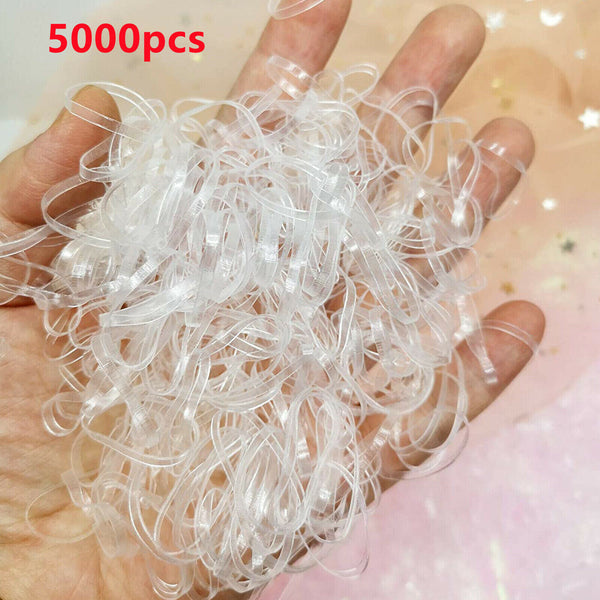 Transparent Ponytail Holder Elastic Rubber Band Hair Ties Ropes Ring