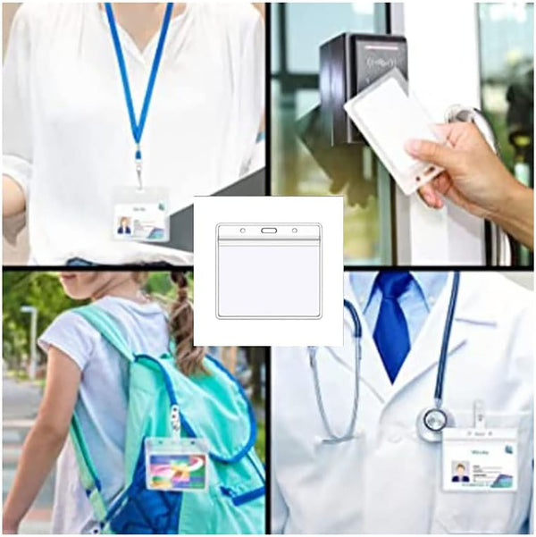 10 Set Lanyard +Card Holder Safety ID Card Name Tag Badge Holder Clip Neck Strap