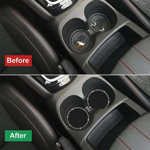 4X Anti-Slip Insert Coaster Bling Rhinestone Pads For Car Auto Cup Holder New AU