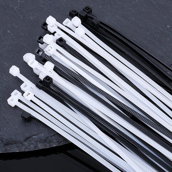 100PCS Nylon Cable Wire Zip Ties Mounting Hole Nail Screw Self locking Strap 5mm