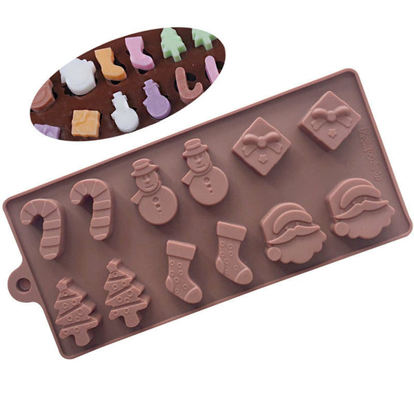 Christmas Cookies Cake Mould Jelly Silicone Chocolate Baking Mold Soap Ice Tray
