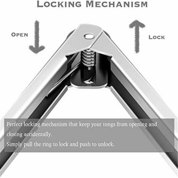 2Pack Black Kitchen Tongs Premium Silicone BPA Free Non-Stick Stainless Steel AU
