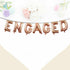 Engaged Balloons Banner Engagement Party Decorations Heart Rose Gold Silver Gold - Lets Party