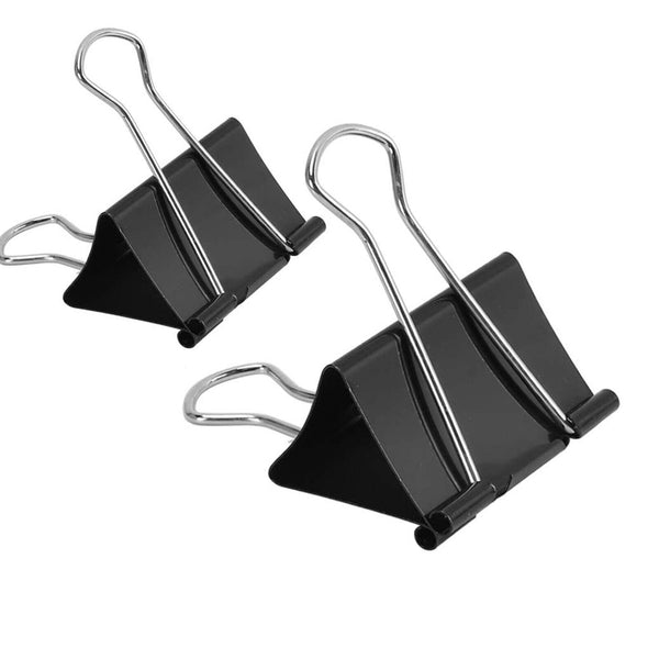 Foldback Clip Black Steel Binder Bulldog Clip Paper Office Document 19MM