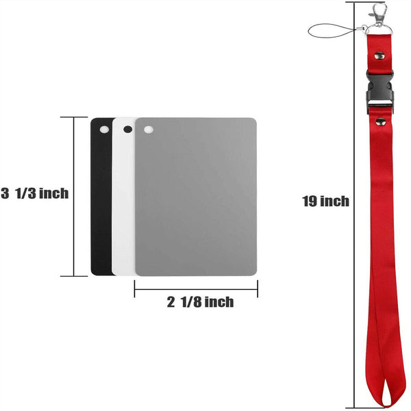 1Set White Balance Card 18% Grey/White/Black Exposure Digital Focusing Screen AU