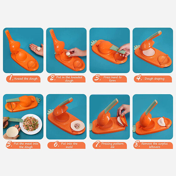 2in1 Dumpling Skin Chapati Maker Press Machine Wrapper Mould Handle Tools Pastry