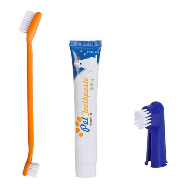 1PC Pet Dog Cleaning Toothpaste+Toothbrush+ Back Up Brush Set Vanilla Flavour AU