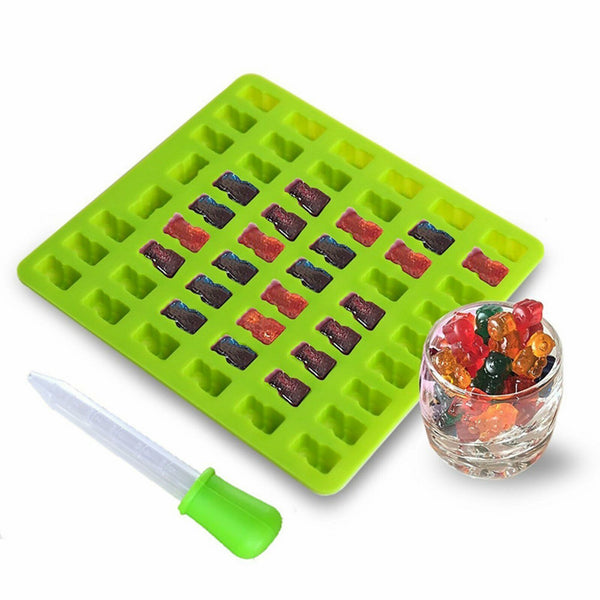 53 Cavity Silicone Gummy Bear Mold Candy Chocolate Jelly Ice Moulds Bakeware AU - Lets Party