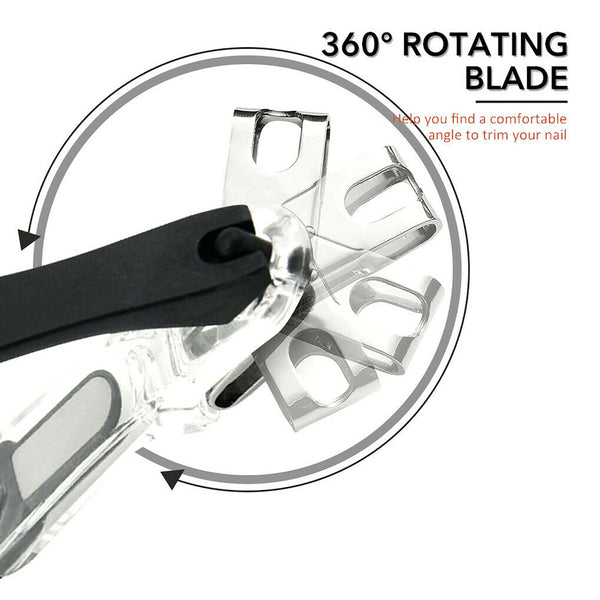 2in1 Grip 360 Rotary Finger Toe Clipper Nail Clippers Clipper Trimmer Cutter AU