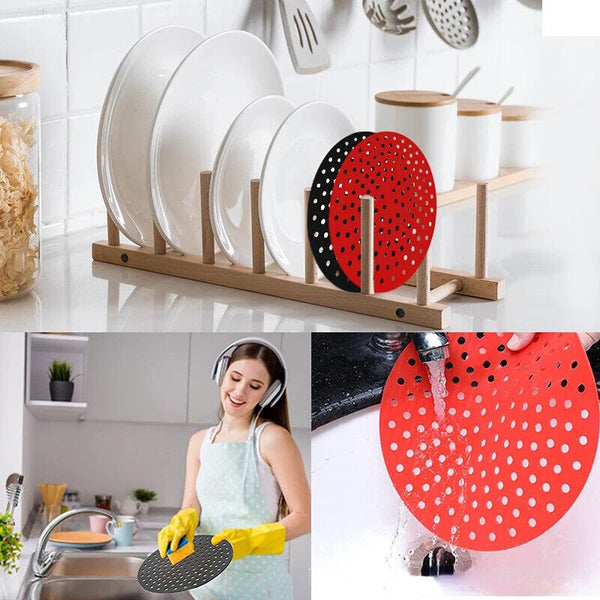 Reusable Air Fryer Liners Non-Stick Food-Grade Silicone Air Fryer Basket Mat New