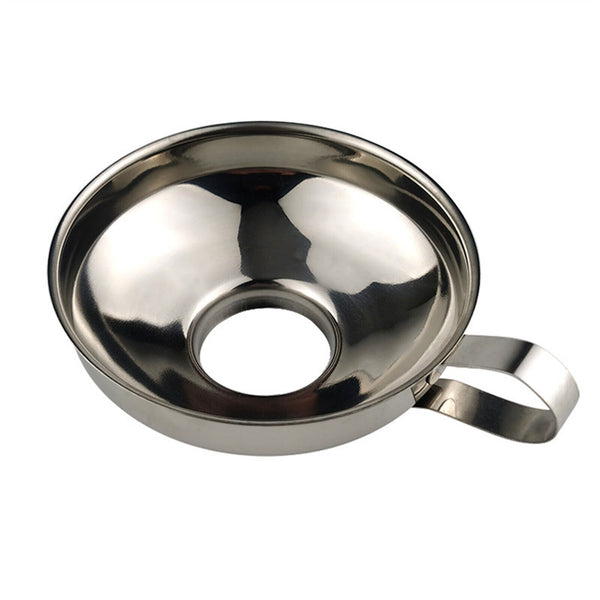 2Pcs Stainless Steel Funnel Hopper Filter Wide Mouth Canning Kitchen Detachable