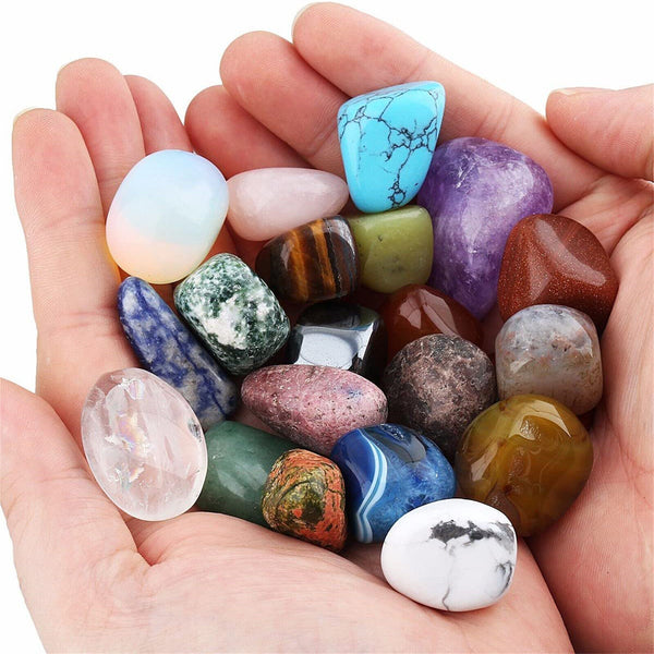 50~200g Natural Amethyst Quartz Geode Druzy with 10Pcs Natural Tumbled Stone AU