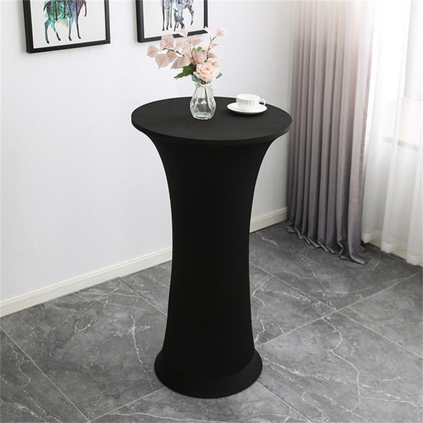 60cm Bar Table Cover Cocktail Spandex Round Tablecloth Wedding Party Black White